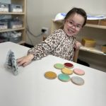Young child learning with sensory blocks