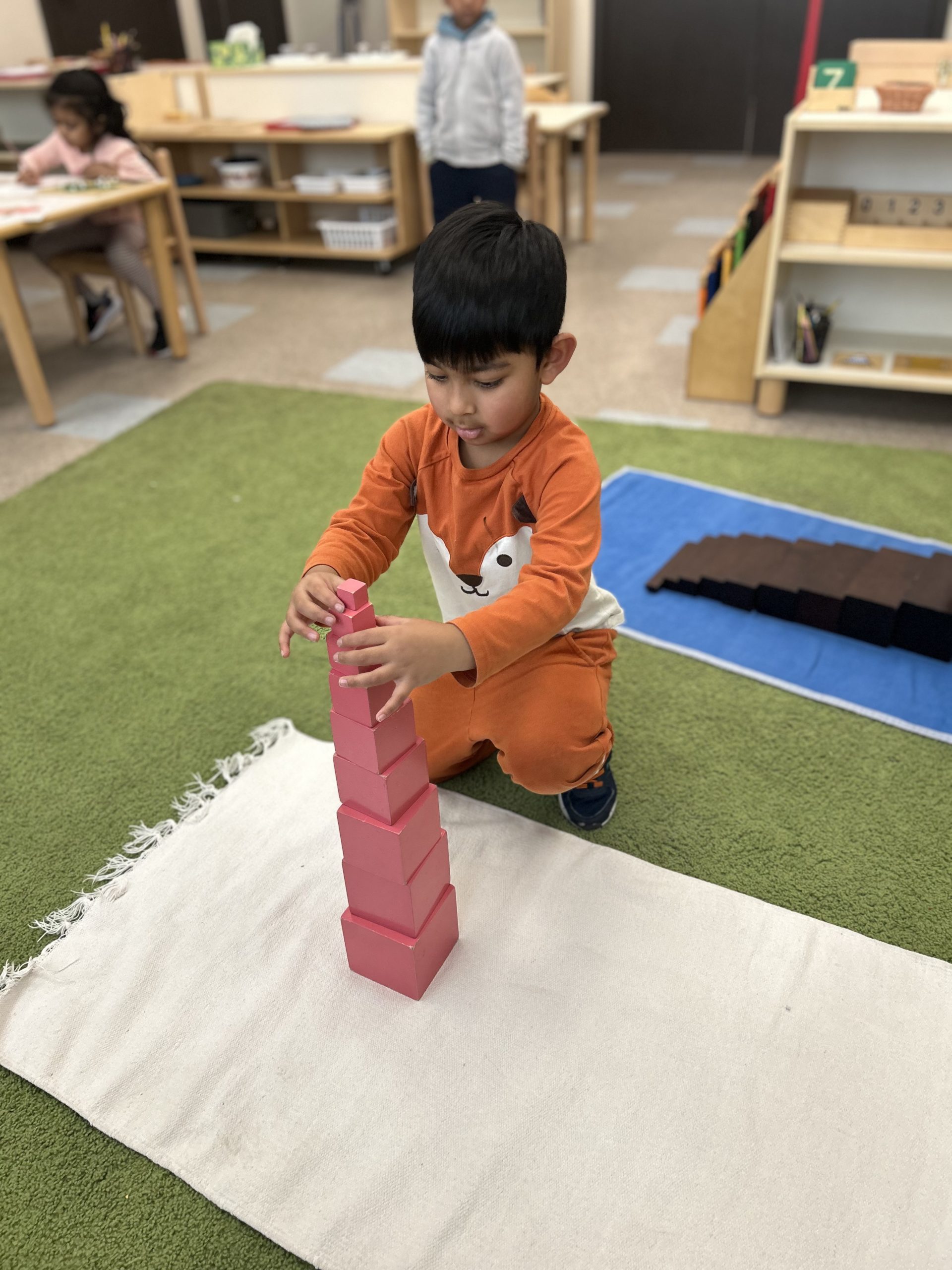 Montessori wooden stacking blocks for toddlers in St. Johns County
